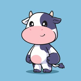 可爱奶牛矢量卡通插画