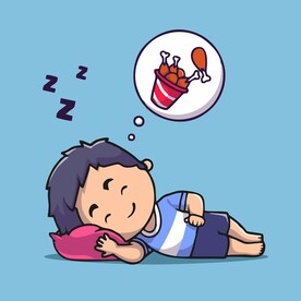 可爱睡觉做梦小哥哥矢量卡通插画