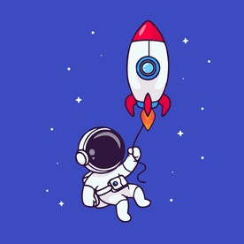 可爱宇航员小哥哥矢量卡通插画