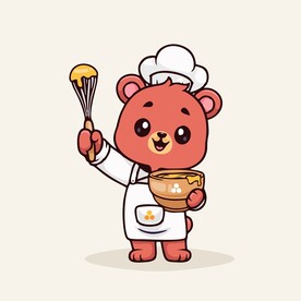 可爱小熊厨师矢量卡通插画