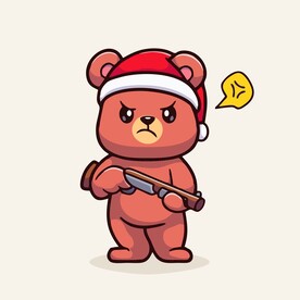 可爱小熊士兵矢量卡通插画