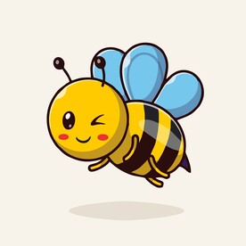 有趣蜜蜂卡通绘画儿童插画
