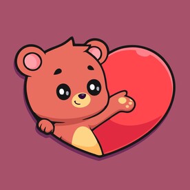 有趣小熊卡通绘画儿童插画