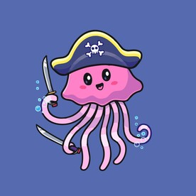 有趣海盗海母卡通绘画儿童插画