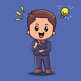 可爱经理人矢量卡通插画