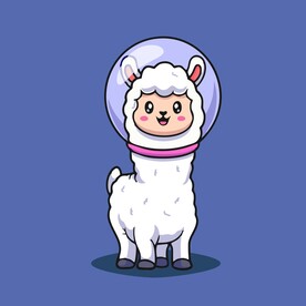 有趣羊驼卡通绘画儿童插画