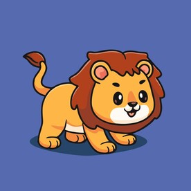 可爱狮子矢量卡通插画