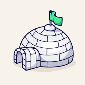 可爱冰屋矢量卡通插画