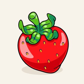 可爱草莓矢量卡通插画