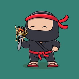 可爱忍者矢量卡通插画