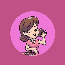 可爱美丽阿姨老妈矢量卡通插画