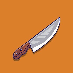 可爱菜刀矢量卡通插画