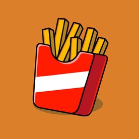 可爱薯条矢量卡通插画