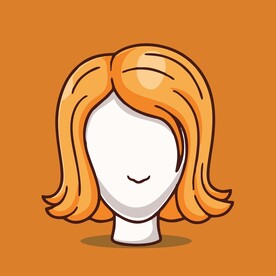 可爱假发矢量卡通插画