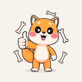 可爱秋田犬矢量卡通画儿童插画