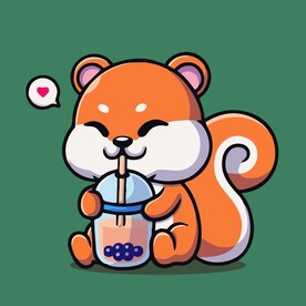 可爱秋田犬矢量卡通插画