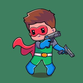 可爱小超人矢量卡通插画