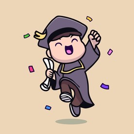 可爱小博士矢量卡通插画