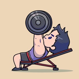 可爱大力士矢量卡通插画