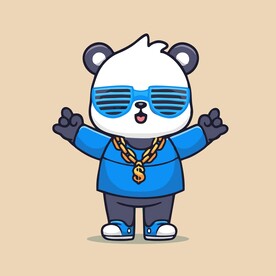 可爱熊猫矢量卡通插画