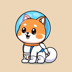 可爱秋田犬矢量卡通插画