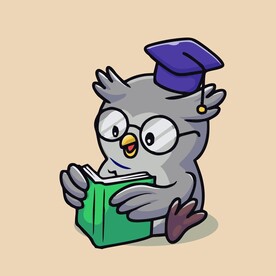 可爱猫头鹰博士矢量卡通插画