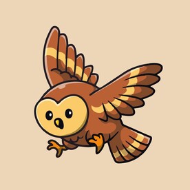 可爱猫头鹰矢量卡通插画