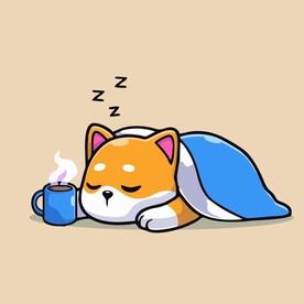 可爱秋田犬矢量卡通插画