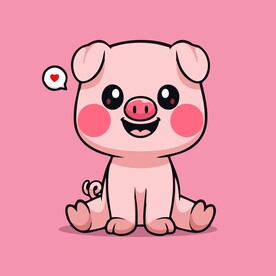 可爱小猪矢量卡通插画