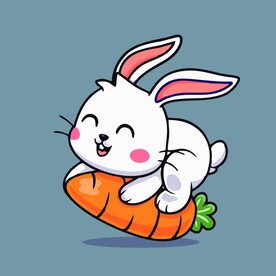 可爱小兔子矢量卡通插画