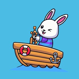 可爱小兔子矢量卡通插画