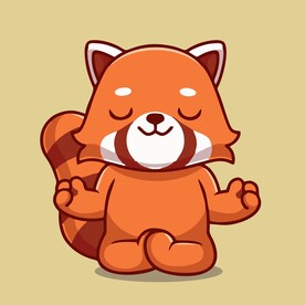 可爱小浣熊矢量卡通插画