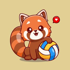 可爱小浣熊矢量卡通插画