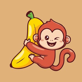 可爱小猴矢量卡通插画