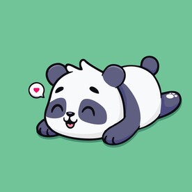 可爱熊猫矢量卡通插画