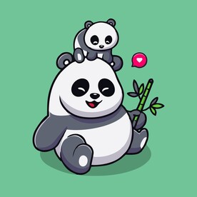 可爱熊猫矢量卡通插画
