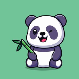 可爱熊猫矢量卡通插画
