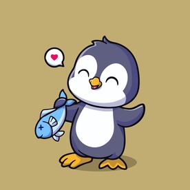 可爱企鹅矢量卡通画儿童插画