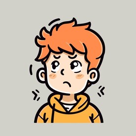 可爱恐惧的男孩矢量卡通插画