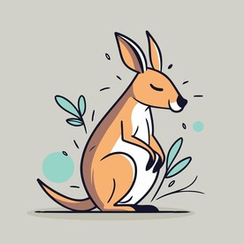 可爱袋鼠矢量卡通插画