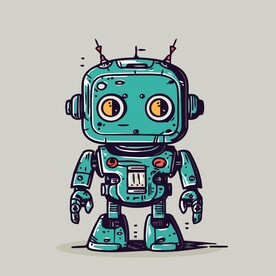 可爱机器人矢量卡通插画