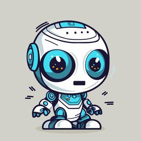 可爱机器人矢量卡通插画