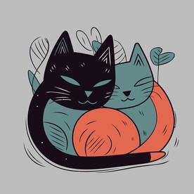 可爱猫咪矢量艺术插画