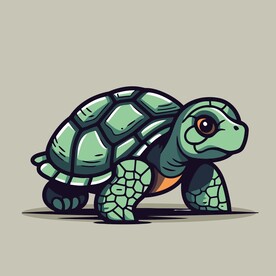 可爱海龟矢量卡通插画