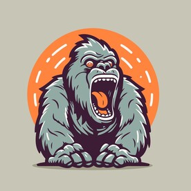 可爱大猩猩矢量卡通插画