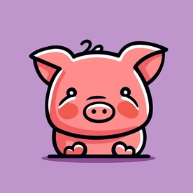 可爱猪猪矢量卡通插画