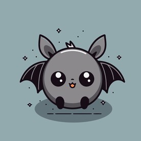 可爱蝙蝠矢量卡通插画