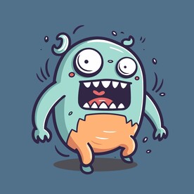 可爱怪物矢量卡通插画