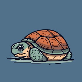 可爱海龟矢量卡通画儿童插画