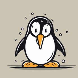 可爱企鹅矢量卡通画儿童插画